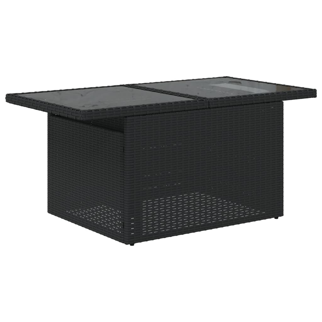 Set Divani da Giardino 11 pz con Cuscini in Polyrattan Nero - homemem39
