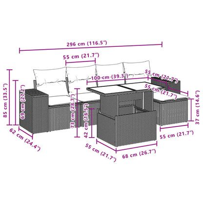 Set Divano da Giardino 6 pz con Cuscini Beige in Polyrattan | homemem39