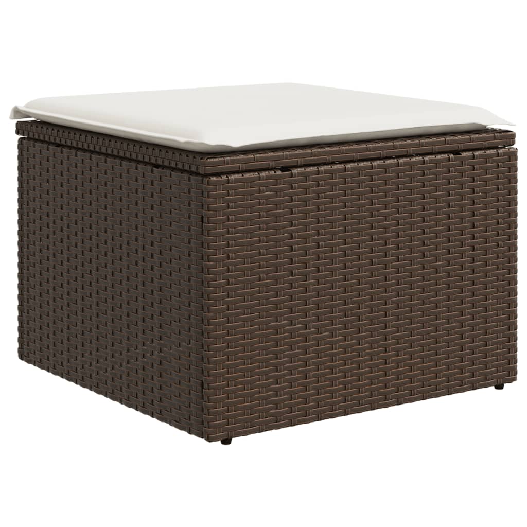 Set Divani da Giardino 7 pz con Cuscini Marrone in Polyrattan | homemem39
