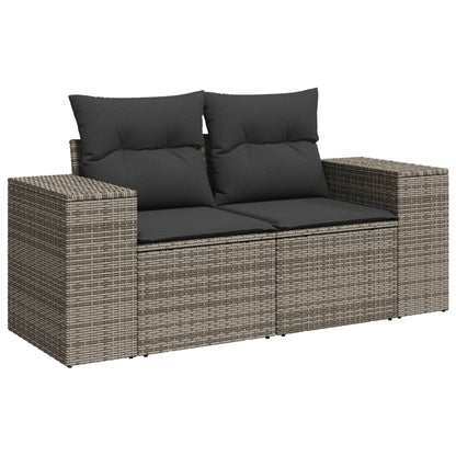 Set Divano da Giardino 8 pz con Cuscini Grigio in Polyrattan | homemem39