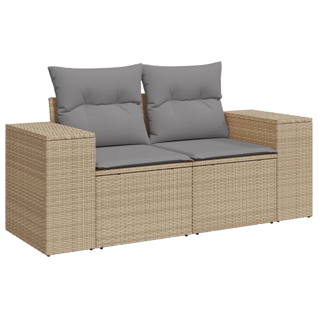 Set Divano da Giardino 8 pz con Cuscini Beige in Polyrattan | homemem39