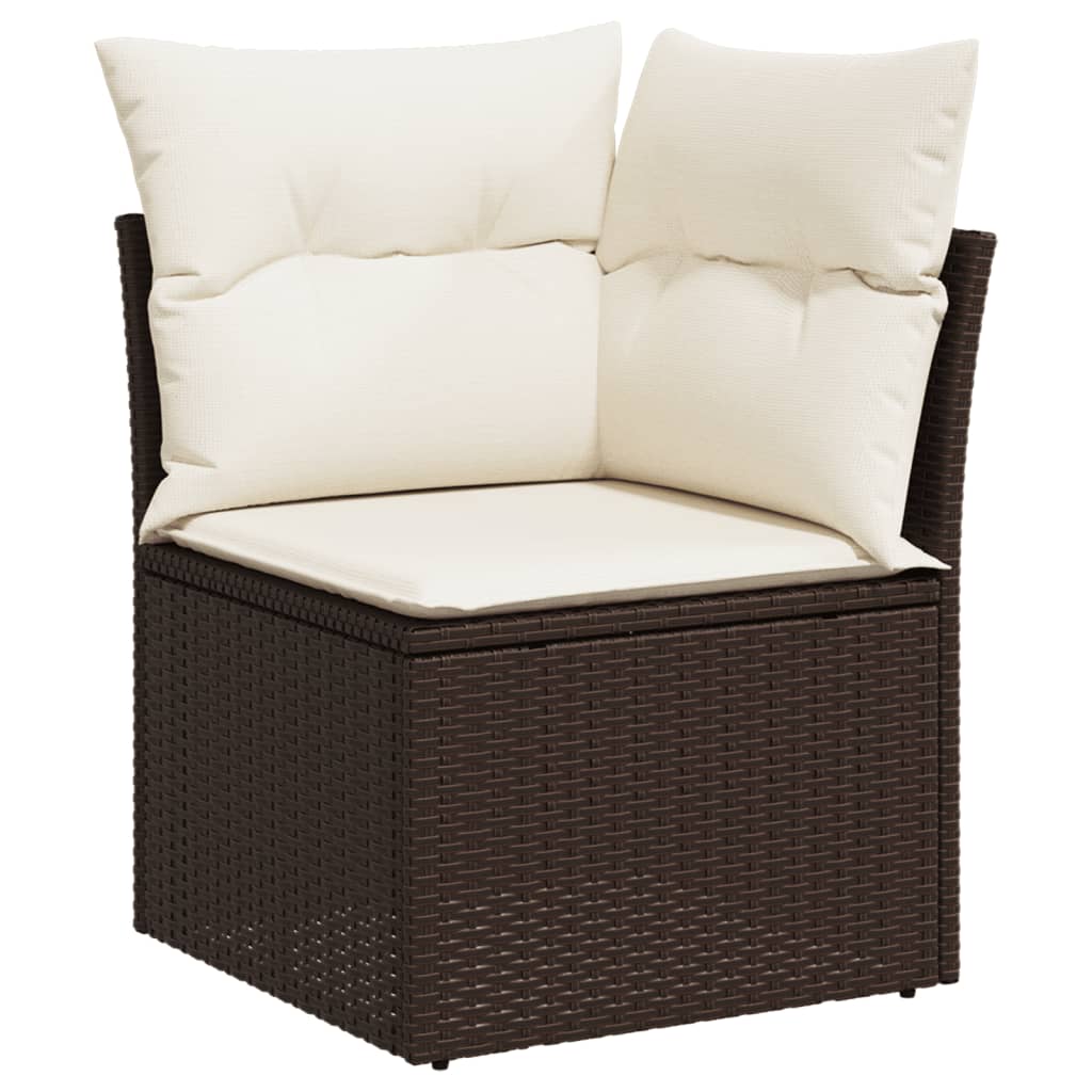 Set Divani da Giardino 8 pz con Cuscini Marrone in Polyrattan | homemem39