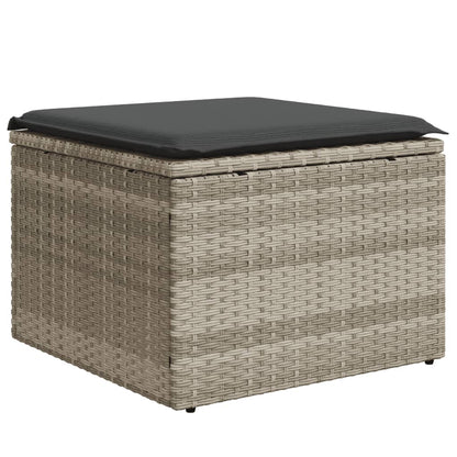 Set Divano da Giardino 9pz con Cuscini Grigio Chiaro Polyrattan | homemem39
