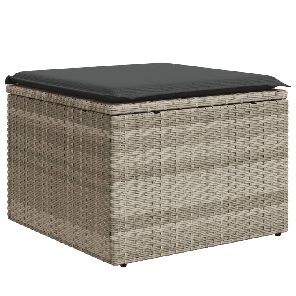 Set Divano da Giardino 9pz con Cuscini Grigio Chiaro Polyrattan - homemem39