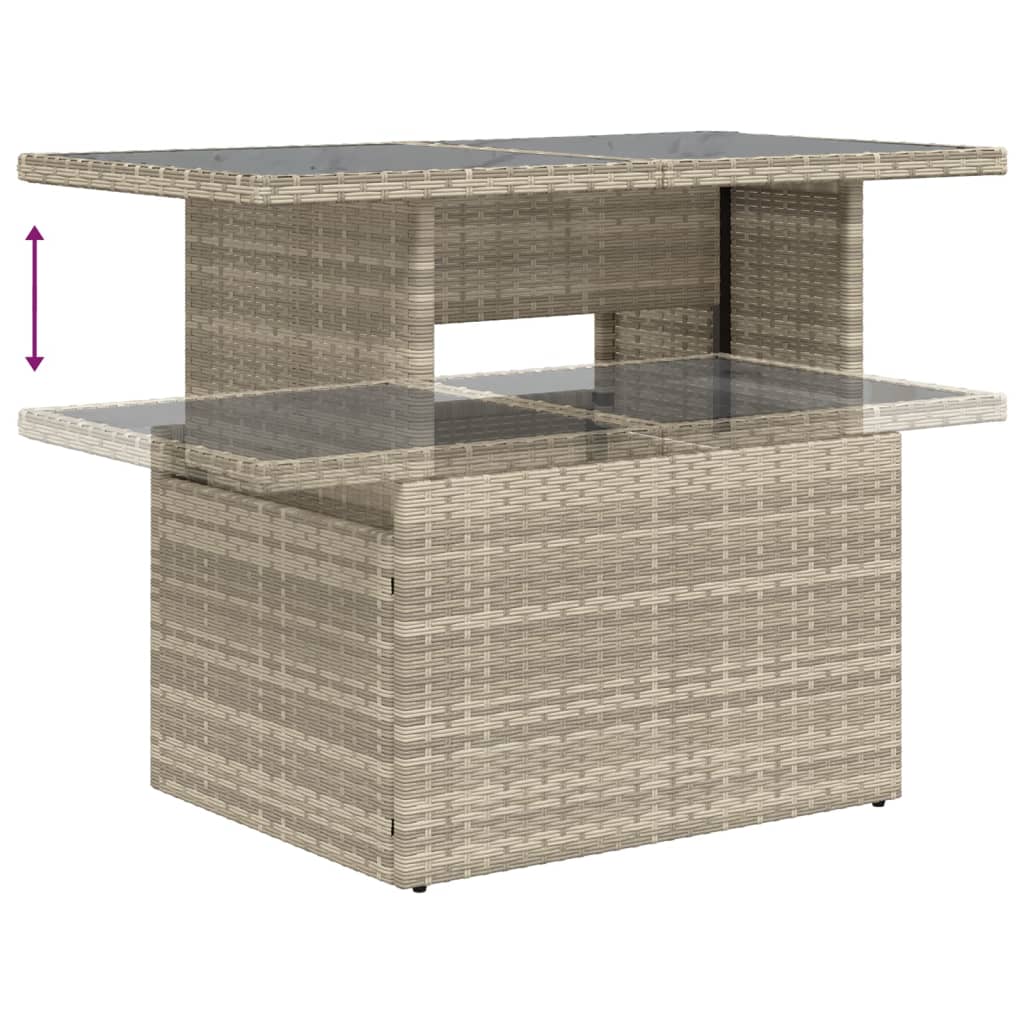 Set Divano da Giardino 9pz con Cuscini Grigio Chiaro Polyrattan | homemem39