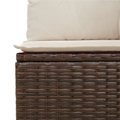 Set Divani da Giardino 10pz con Cuscini in Polyrattan Marrone | homemem39