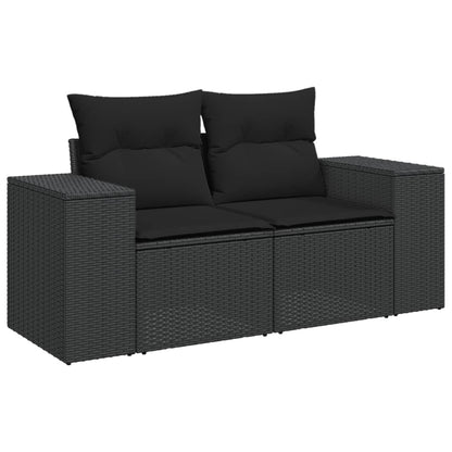 Set Divani da Giardino 11 pz con Cuscini in Polyrattan Nero | homemem39