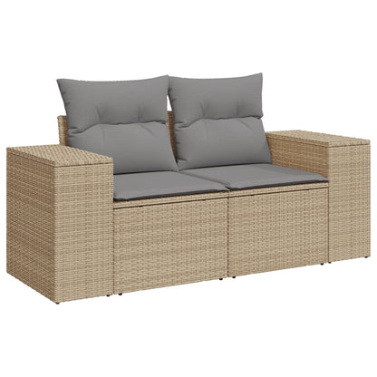 Set Divani da Giardino 11 pz con Cuscini Beige in Polyrattan - homemem39