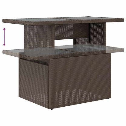 Set Divani da Giardino 11 pz con Cuscini Marrone in Polyrattan