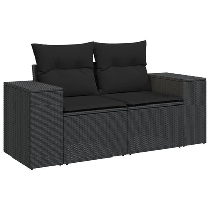 Set Divani da Giardino 11 pz con Cuscini in Polyrattan Nero | homemem39