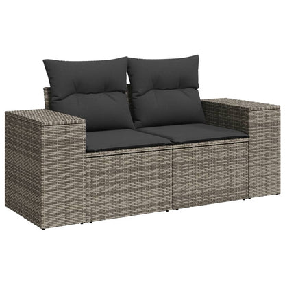 Set Divani da Giardino 11 pz con Cuscini in Polyrattan Grigio | homemem39