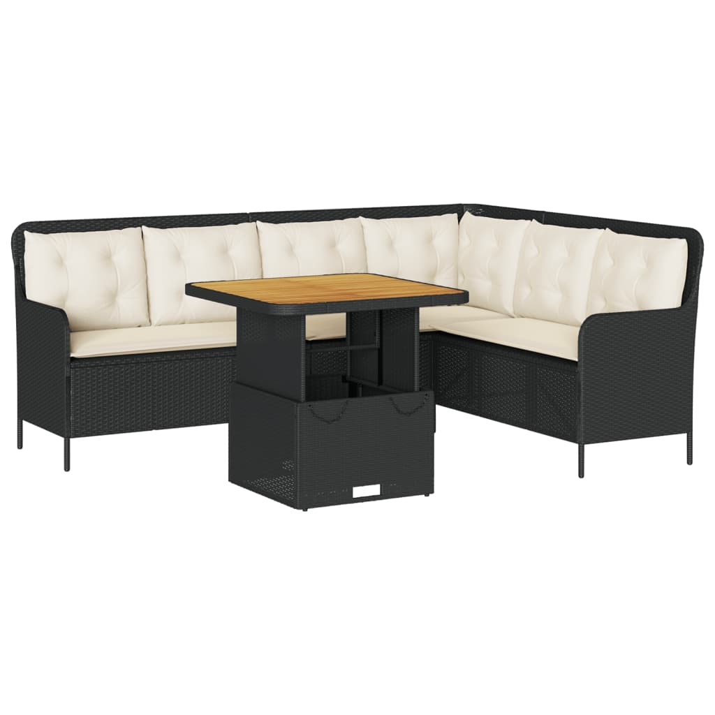 Set Divani da Giardino 2 pz con Cuscini in Polyrattan Nero | homemem39