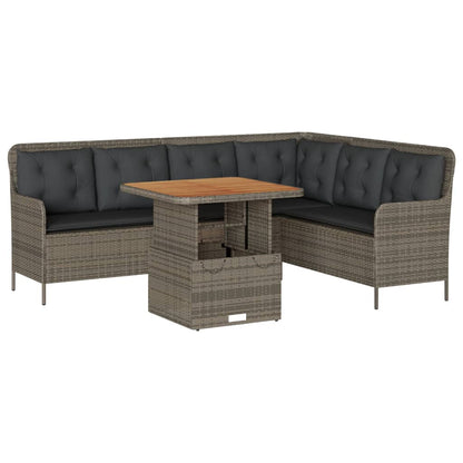 Set Divano da Giardino 2 pz con Cuscini Grigio in Polyrattan | homemem39