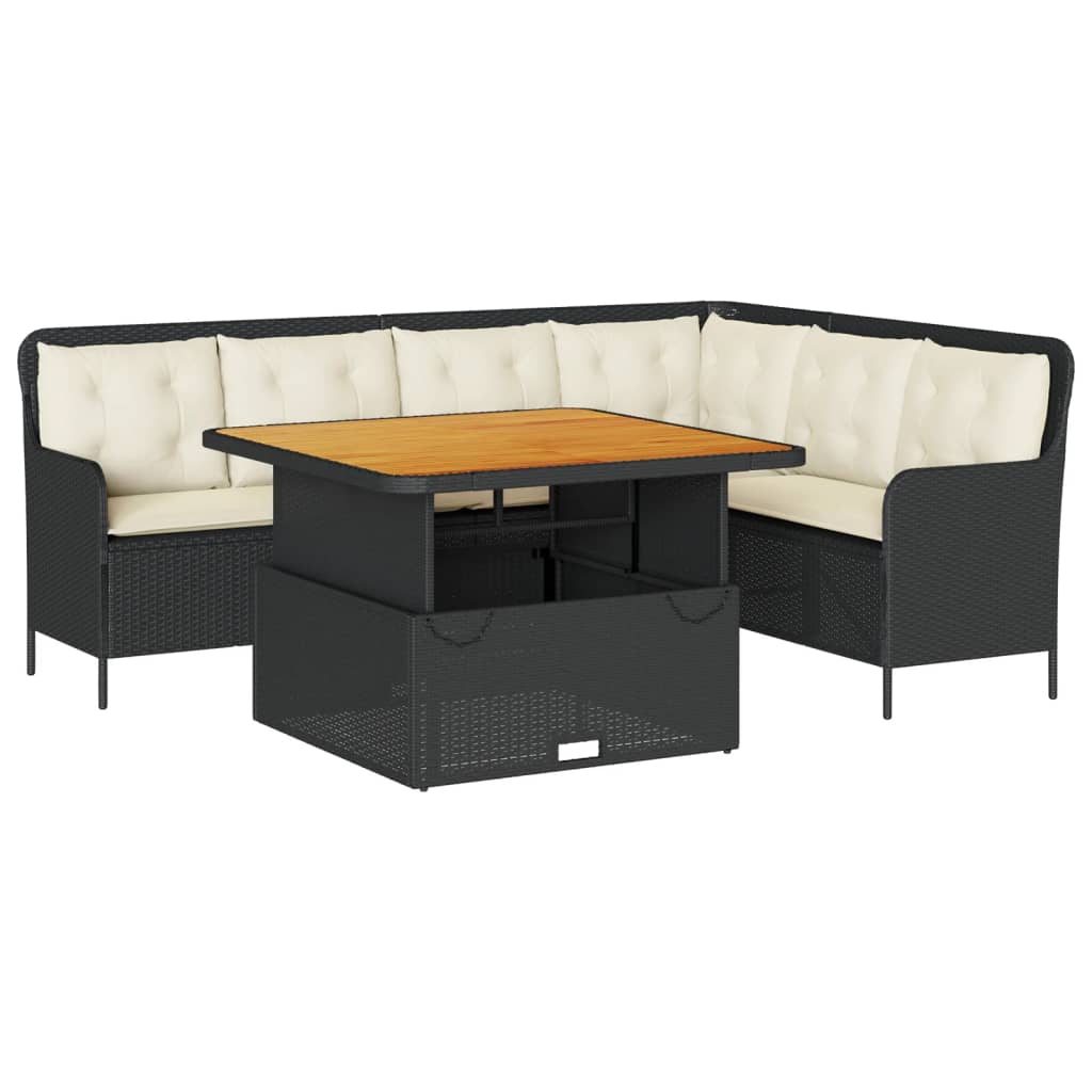 Set Divani da Giardino 2 pz con Cuscini in Polyrattan Nero - homemem39