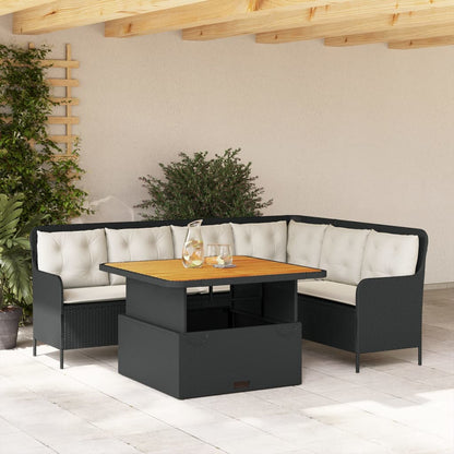 Set Divani da Giardino 2 pz con Cuscini in Polyrattan Nero - homemem39