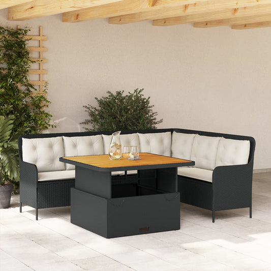 Set Divani da Giardino 2 pz con Cuscini in Polyrattan Nero - homemem39