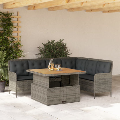 Set Divano da Giardino 2 pz con Cuscini Grigio in Polyrattan - homemem39