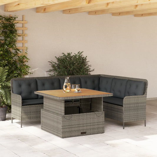 Set Divano da Giardino 2 pz con Cuscini Grigio in Polyrattan - homemem39
