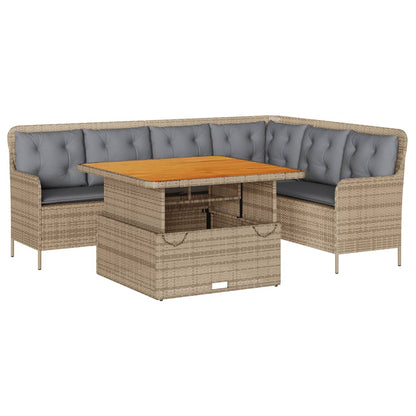 Set Divani da Giardino 2 pz con Cuscini Beige in Polyrattan - homemem39