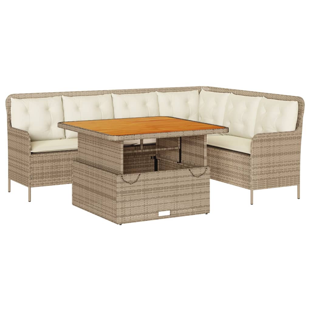 Set Divani da Giardino 2 pz con Cuscini Beige in Polyrattan | homemem39