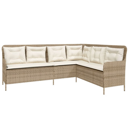 Set Divani da Giardino 2 pz con Cuscini Beige in Polyrattan | homemem39