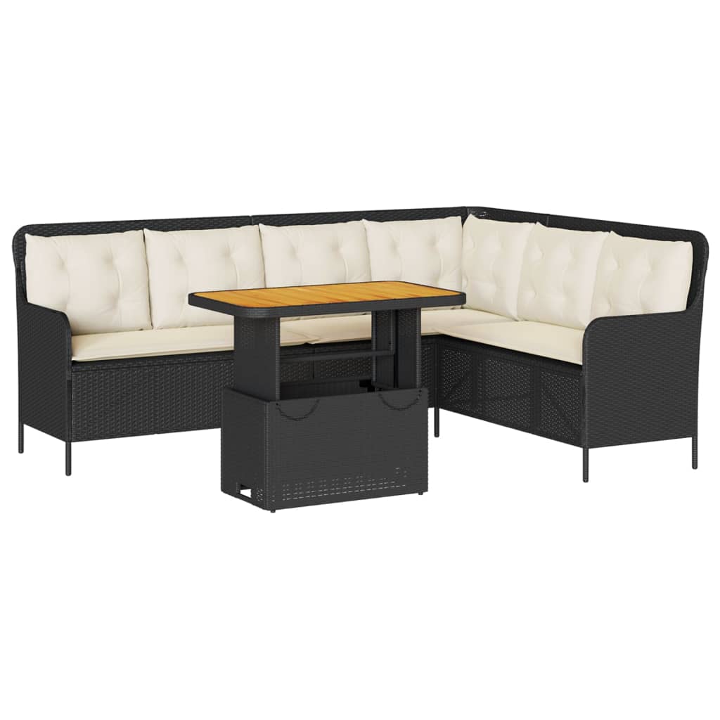 Set Divani da Giardino 2 pz con Cuscini in Polyrattan Nero | homemem39