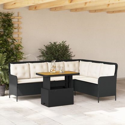 Set Divani da Giardino 2 pz con Cuscini in Polyrattan Nero | homemem39