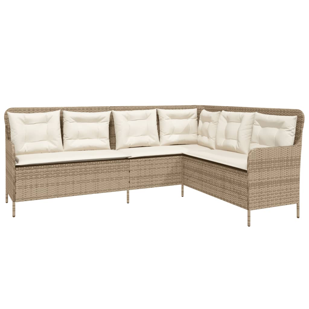 Set Divani da Giardino 2 pz con Cuscini Beige in Polyrattan | homemem39