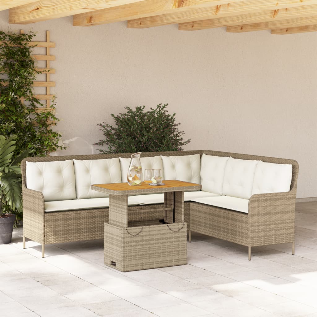 Set Divani da Giardino 2 pz con Cuscini Beige in Polyrattan - homemem39
