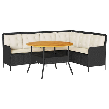 Set Divani da Giardino 2 pz con Cuscini in Polyrattan Nero - homemem39