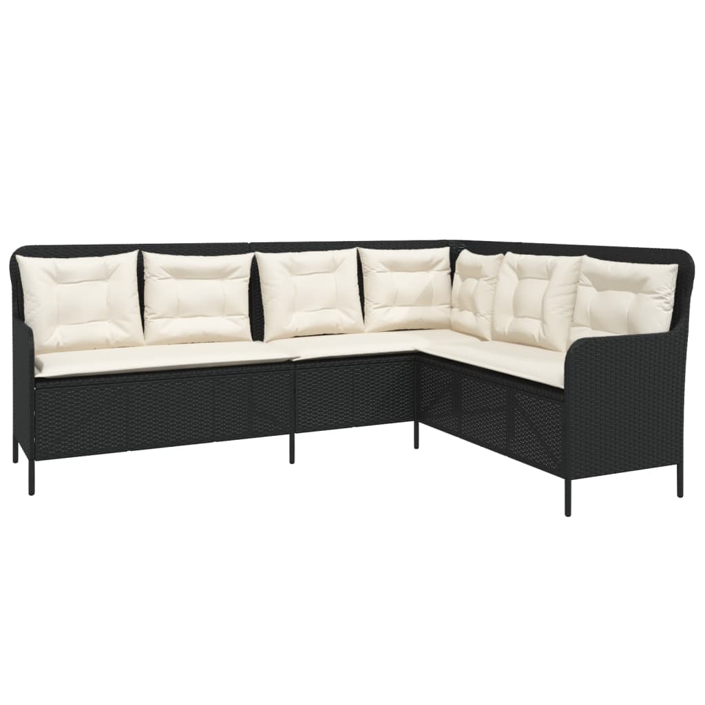 Set Divani da Giardino 2 pz con Cuscini in Polyrattan Nero | homemem39