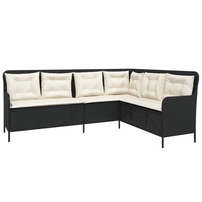 Set Divani da Giardino 2 pz con Cuscini in Polyrattan Nero - homemem39