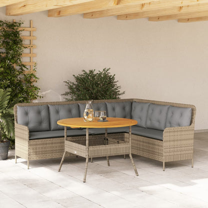 Set Divani da Giardino 2 pz con Cuscini Beige in Polyrattan | homemem39