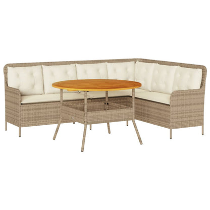 Set Divani da Giardino 2 pz con Cuscini Beige in Polyrattan - homemem39