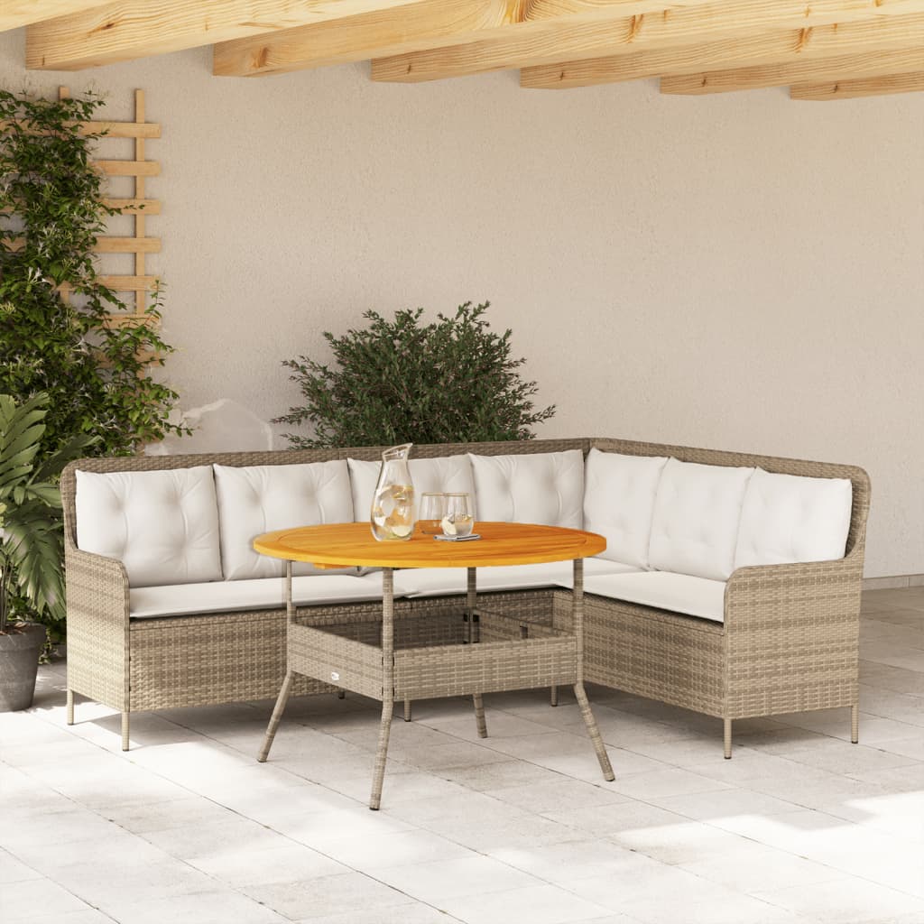 Set Divani da Giardino 2 pz con Cuscini Beige in Polyrattan - homemem39