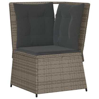 Set Divani da Giardino 5 pz con Cuscini in Polyrattan Grigio