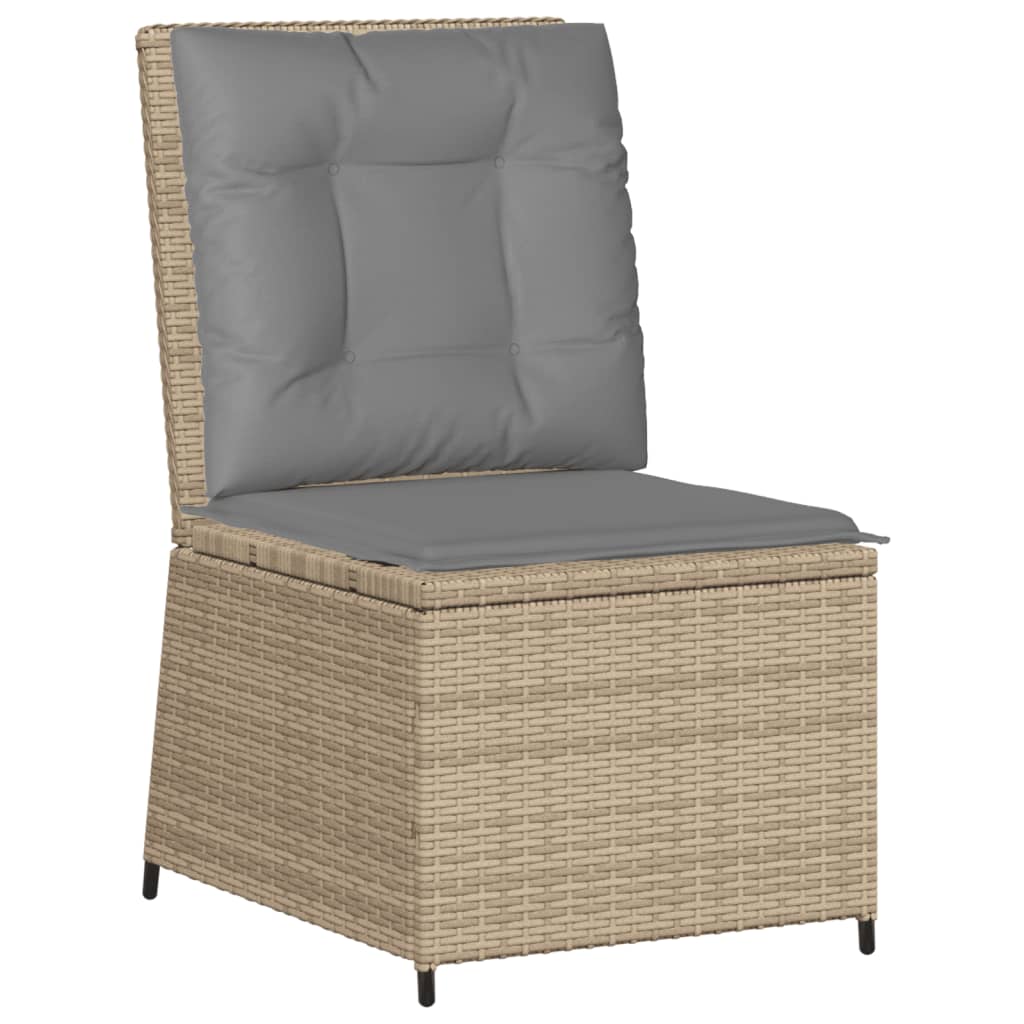 Set Divani da Giardino 7 pz con Cuscini in Polyrattan Beige