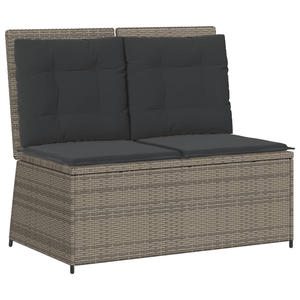Set Divani da Giardino 7 pz con Cuscini in Polyrattan Grigio