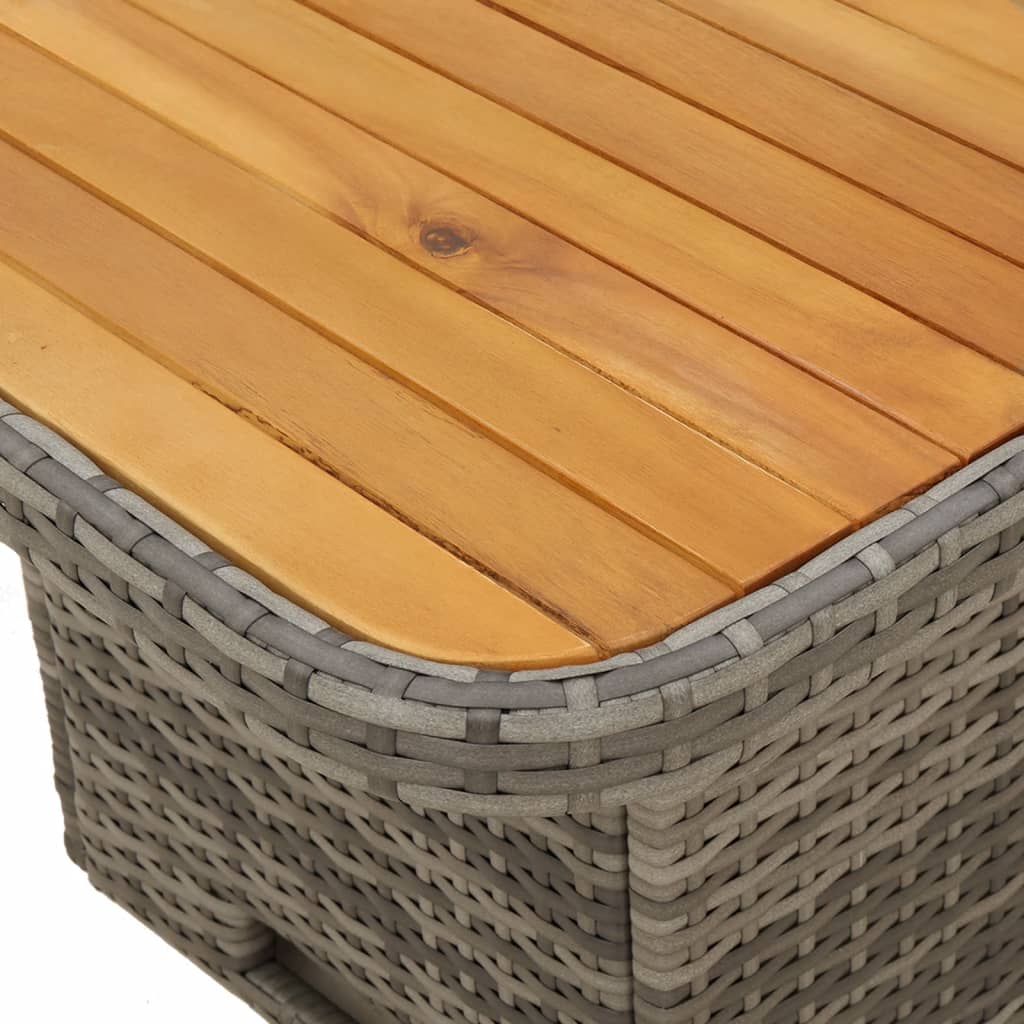 Set Divani da Giardino 7 pz con Cuscini in Polyrattan Grigio