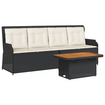 Set Divani da Giardino 3 pz con Cuscini Nero in Polyrattan | homemem39