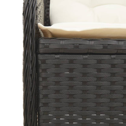 Set Divani da Giardino 3 pz con Cuscini Nero in Polyrattan | homemem39