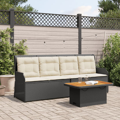 Set Divani da Giardino 3 pz con Cuscini Nero in Polyrattan | homemem39