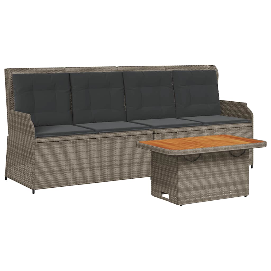 Set Divani da Giardino 3 pz con Cuscini in Polyrattan Grigio | homemem39