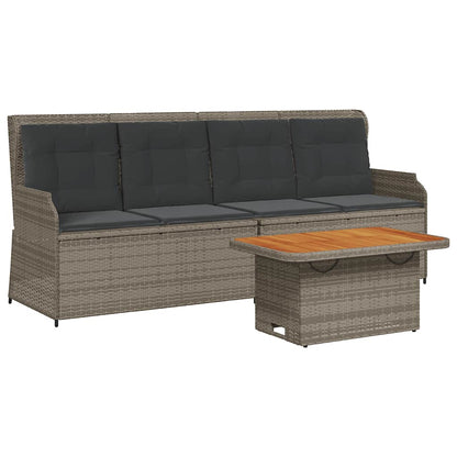 Set Divani da Giardino 3 pz con Cuscini in Polyrattan Grigio | homemem39