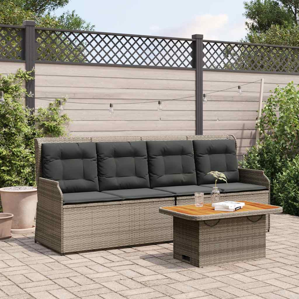 Set Divani da Giardino 3 pz con Cuscini in Polyrattan Grigio | homemem39
