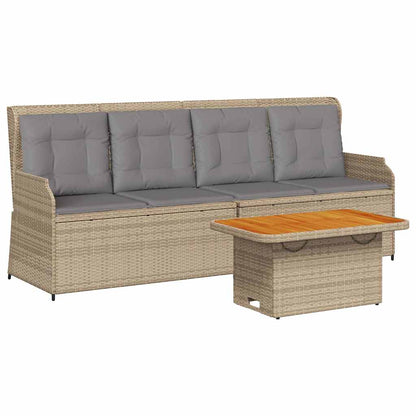 Set Divani da Giardino 3 pz con Cuscini in Polyrattan Beige