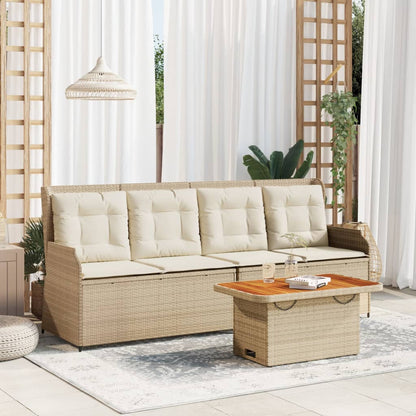 Set Divani da Giardino 3 pz con Cuscini in Polyrattan Beige | homemem39