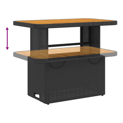 Set Divani da Giardino 5 pz con Cuscini Nero in Polyrattan