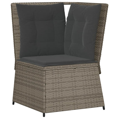 Set Divani da Giardino 5 pz con Cuscini in Polyrattan Grigio | homemem39