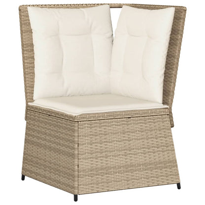 Set Divani da Giardino 5 pz con Cuscini in Polyrattan Beige